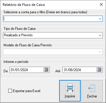 Filtros do Fluxo de Caixa