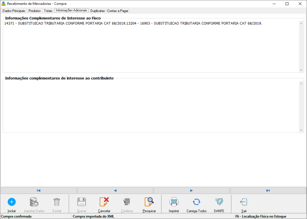 Aba Informações Adicionais