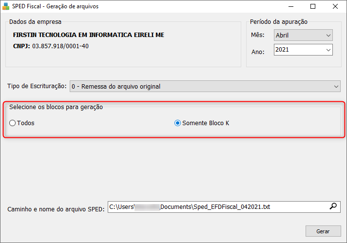 Bloco K